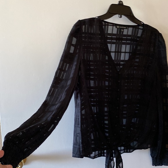 INC International Concepts Women’s Long Sleeves Waist Front Tie Tops - Picture 2 of 5